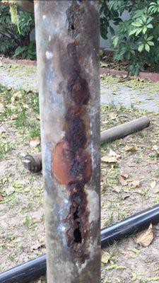 Worn out pipe