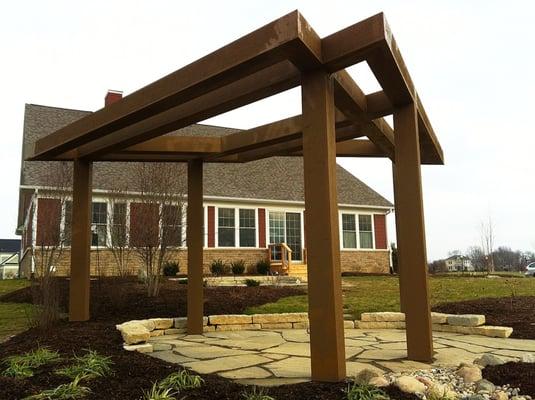 Flagstone Patios with Native Plantings