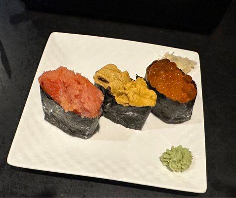 Mentai, Sea Urchin, Salmon Roe