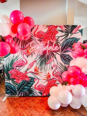 Final Flamingle all-inclusive bachelorette decorating package with our signature "Scottsdale" neon sign