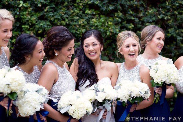 The beautiful bride, her supporting crew, and our bouquets. The perfect combo. Fabulous photos by Stephanie Fay Photography