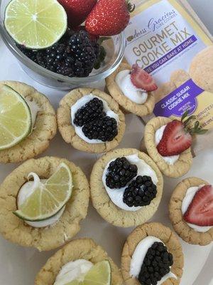 Make Sugar Cookie Cups With Our Sugar Cookie Mix. Fill With Whipped Cream & Fresh Fruit!