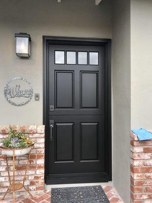 Custom Black painted Alder Entry Dutch Door. Orange, CA