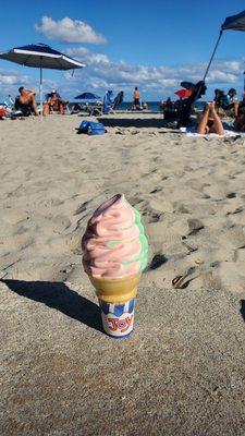 Ice cream with beach view