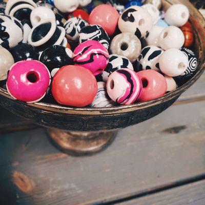 Make your own necklace using our handmade mega beads!