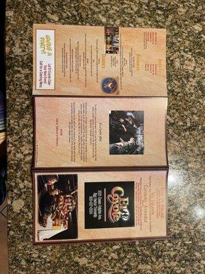 Back of the Menu