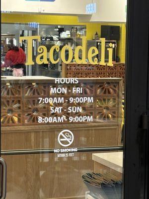 Hours for Tacodeli!