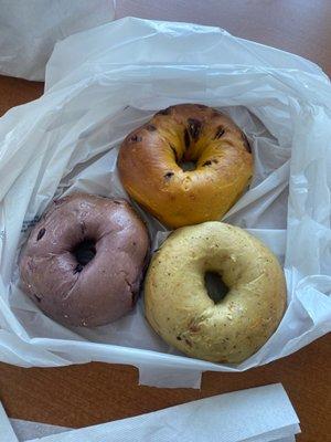 Blueberry, French toast, and veggie bagels