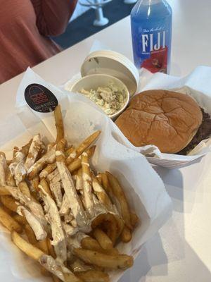 Hammered Cow Cheese Fries and Hawaiian Burger