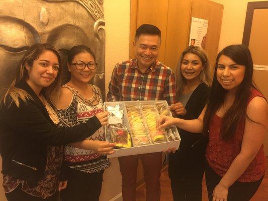 Dr.Tran and his staff received thank you gift from happy patient!