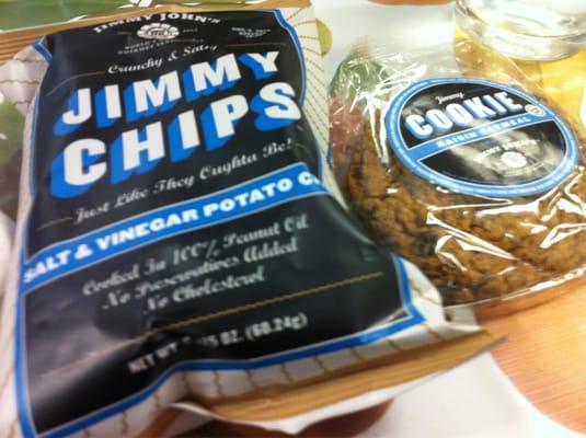 S&v chips, oatmeal cookie.