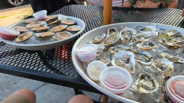 24 oysters and 12 clams