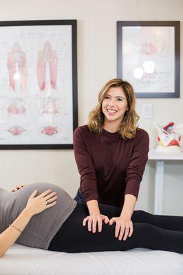 Dr. Tanya working with a pregnant patient