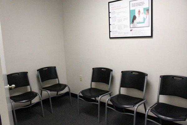 The waiting room at Emmaus Healthcare