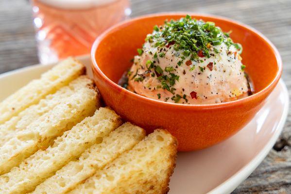 Whipped Herb Ricotta appetizer
with GF house-made focaccia toast