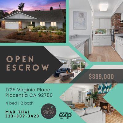 Open Escrow in the City of Placentia