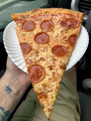 BIG pepperoni slice!  Yum!