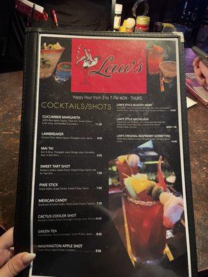 Drink menu