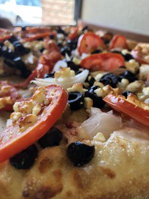 Garden Pizza. I must say, extremely flavorful and the crust is something you won't get anywhere else. Crunchy and fluffy crust.