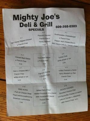 Menu - Specials