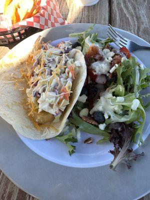 Fish taco and Nutty berry salad