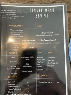 Dinner Menu