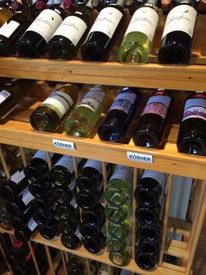 Kosher wine selection.