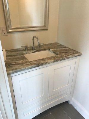 Remodel bathroom vanity with under mount sink and faucet