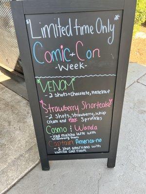 COMIC CON SPECIAL DRINKS