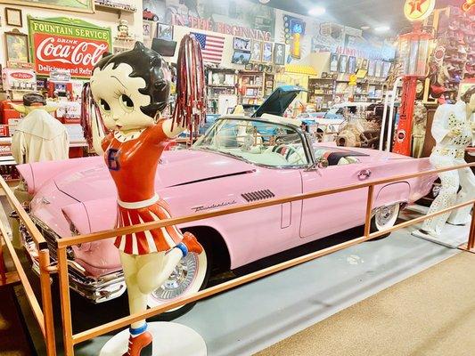 Inside the Vintage Museum. A gorgeous pink Thunderbird :)