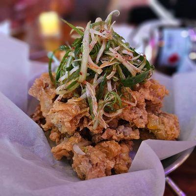 Fried chicken gizzards with refreshing citrus yuzu sauce