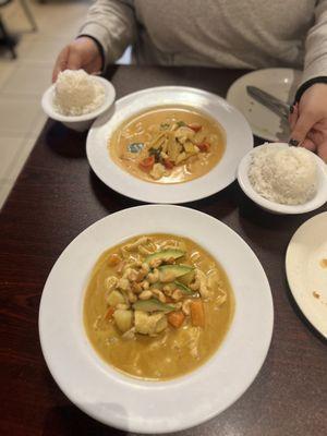 Massaman Curry & Red Thai Curry (chicken)