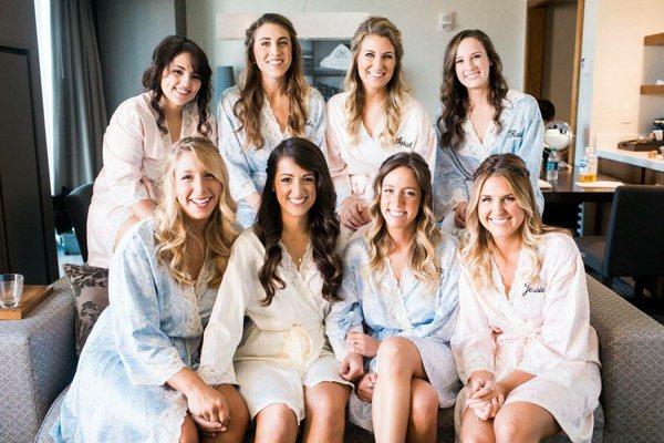 Bridal party hair and makeup