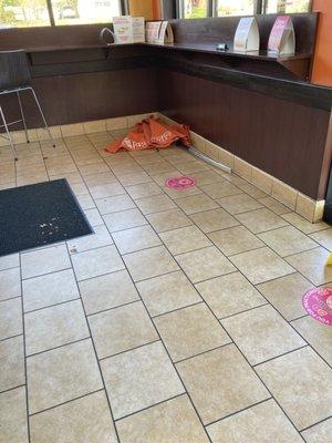 Sloppy floor inside....