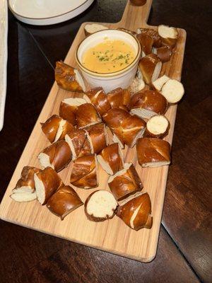 Pretzel bites with beer cheese