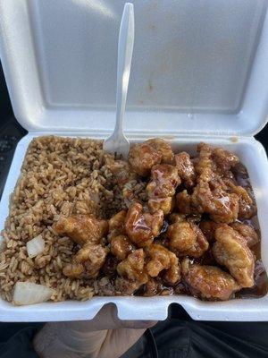 Lunch special orange chicken