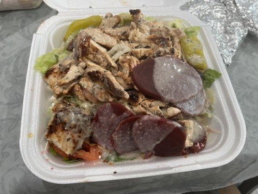 I enjoyed the Chicken Greek Salad it was delicious loved best Greek salad loved it.