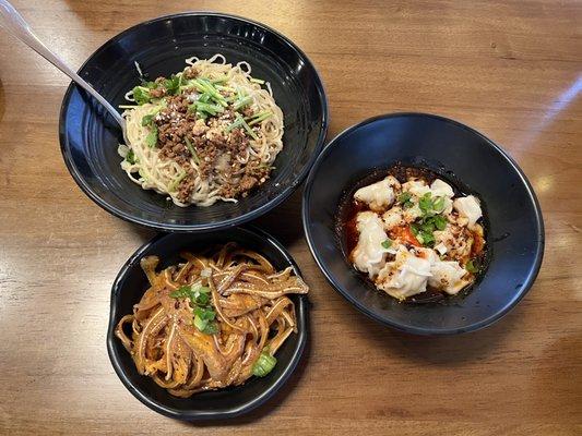 Pig ear, handmade wonton in chili oil, nine way noodle - IG @bougiefoodieboi