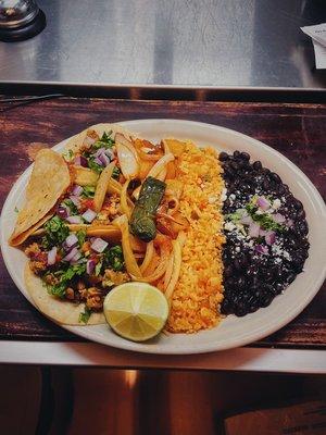 Taco Platter with black beans