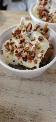 Homemade dessert like this carrot cake, brownies, ice cream and more.