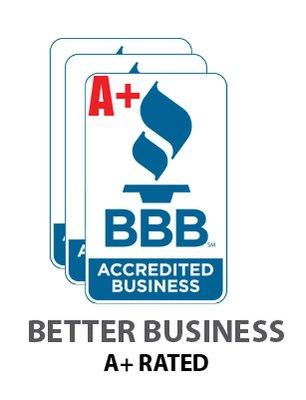 Better Business Bureau A+ Rating for over Ten Years