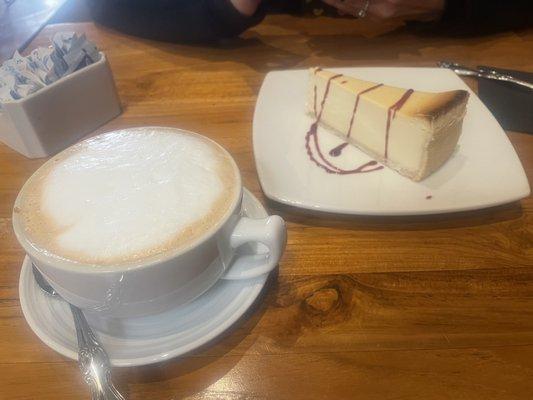 Cappuccino hits the right spot.  With that splash of chz cake