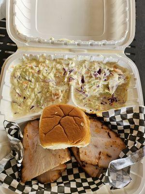 Smoked turkey bowl with double coleslaw