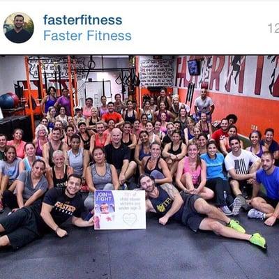 Faster Fitness unites to raise $1K for the Child Abuse Prevention Center. Woohoo!