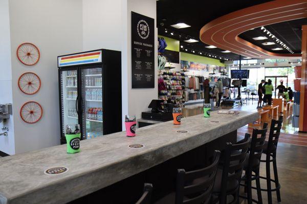 Enjoy a beverage while you shop