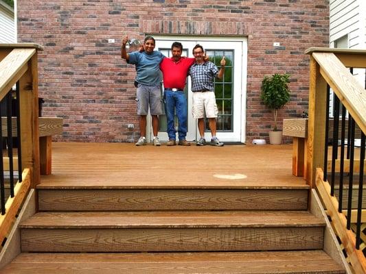 Michael Gueguen (right) and his AWESOME team that built my even more AWESOME deck in under a week!