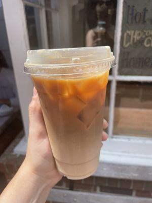 Salted caramel iced latte