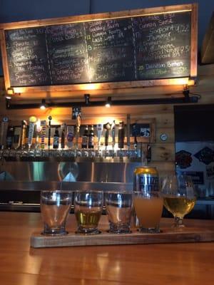 Beer flight and cider. Staff is super knowledgeable