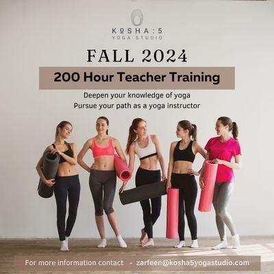 Join us this September 2024 for 200 Hour Teacher training.