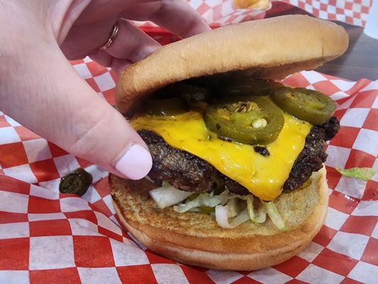 Jalapeño cheese burger